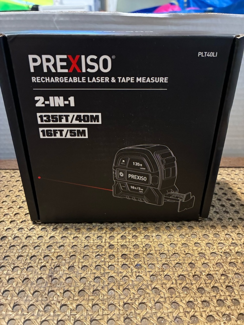 PREXISO Rechargeable Laser & Tape Measure - Black NEW WITH BOX